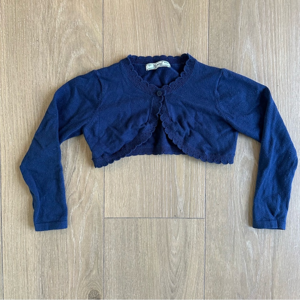 Mayoral Deep Blue Knit Dress Cardigan
